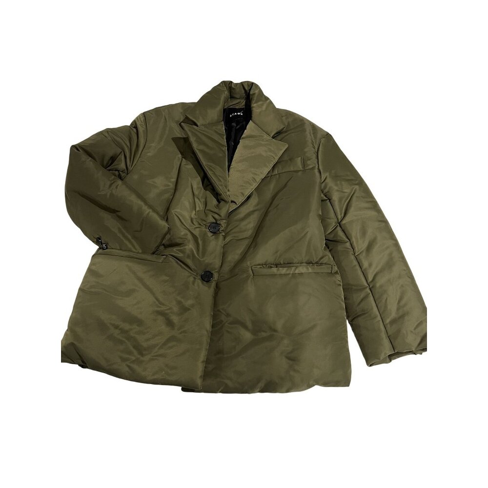 STAGE Puffer Blazer Style Jacket in Green